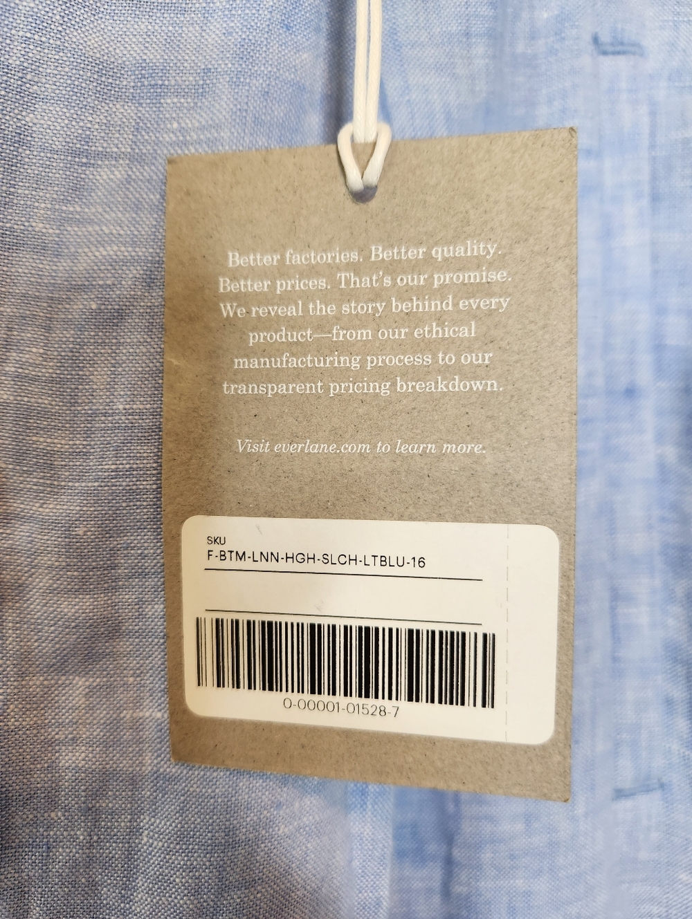 NEW Everlane The Way High Linen Drape Pant Blue Size 16 - Picture 4 of 7